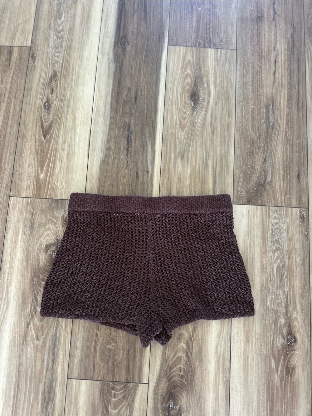 Abercrombie & Fitch Brown Knit Crochet High-Waist Shorts size medium - Picture 5 of 5